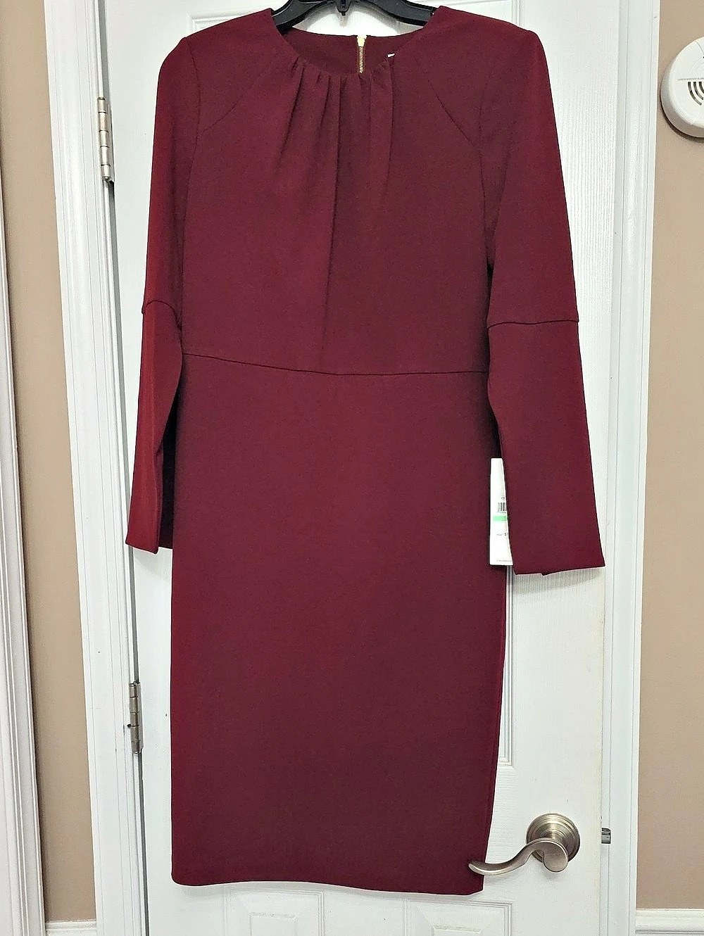 Calvin Klein Burgundy Long Sleeve Dress NWT